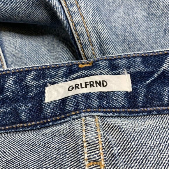 GRLFRND Helena High Rise Cut Off Distressed Denim Shorts Size 27 - Picture 6 of 9